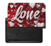 WIUFHFR Passport Holder for Travel Love Hearts Patterns Pu Leather Passport Cover Case with Card Slot