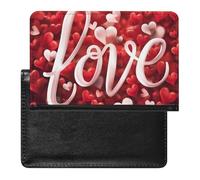 WIUFHFR Passport Holder for Travel Love Hearts Patterns Pu Leather Passport Cover Case with Card Slot