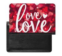 WIUFHFR Passport Holder for Travel Love Hearts Patterns Pu Leather Passport Cover Case with Card Slot