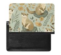 WIUFHFR Passport Holder for Travel Otters Pattern Cute Pu Leather Passport Cover Case with Card Slot