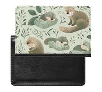 WIUFHFR Passport Holder for Travel Otters Pattern Cute Pu Leather Passport Cover Case with Card Slot