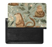 WIUFHFR Passport Holder for Travel Otters Pattern Cute Pu Leather Passport Cover Case with Card Slot
