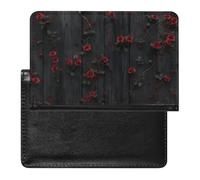 WIUFHFR Passport Holder for Travel Red Rose Floral Blossom Pu Leather Passport Cover Case with Card Slot