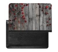 WIUFHFR Passport Holder for Travel Red Rose Floral Blossom Pu Leather Passport Cover Case with Card Slot
