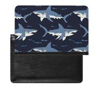 WIUFHFR Passport Holder for Travel Sharks Pattern Pu Leather Passport Cover Case with Card Slot