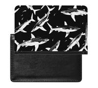WIUFHFR Passport Holder for Travel Sharks Silhouettes Pattern Pu Leather Passport Cover Case with Card Slot