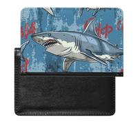 WIUFHFR Passport Holder for Travel Sharks Vintage Pattern Pu Leather Passport Cover Case with Card Slot