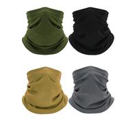 wiut Neck Gaiter Face Mask, 4 Pack UV Protection Cooling Bandana Scarf for Men and Women, Breathable Sun Dust Wind-Proof Gator for Fishing, Cycling, Hiking, Motorcycling and Outdoor Sports (C)