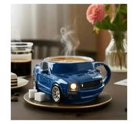 WIUYEH Beetle Shaped Coffee Mug, Unique Car-Shape Tea Cup, Novelty Tea Cup, Funny Car Shaped Drink Mug for Cars Fans, Home Office Decor,Creative Gifts for Beetle Lovers(Blue)