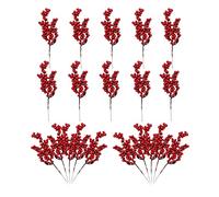 WIVAYE 20Pcs Artificial Red Berry Stems,8.7inch Burgundy Red Berry Picks, Christmas Holly Red Berry Branches, DIY Red Berry Picks Christmas Tree Decor, for Wedding Wreaths Ornaments