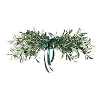 WIVAYE Artificial Olive Leaf Swag,31.5in Large Artificial Greenery Swag with Olive Fruits and Leaves, Ribbon Decorative Swag Wedding Arch Flowers for Home Table Mirror Chairback Decor