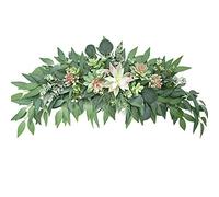 WIVAYE Greenery Swag, 29.5inch Artificial Succulents Swag, Decorative Swag with Succulents and Eucalyptus Leaves, Wedding Arch Flower for Home Table Mirror Chairback Decoration