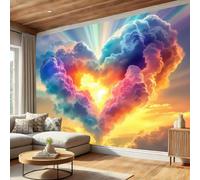 WIVCOMD Dream Art Photo Wallpaper, Love Cloud Mural Decoration Poster Picture, Colorful Wallpaper Mural for Bedroom Living Room Tv Background Sofa - 450 X 315 Cm
