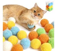 Wivico 12Pcs Cats Toy Balls 1.18inch Colorful Pom Pom Balls Soft Interactive Kitten Ball Exercise Toys Fuzzy Kitten Interactive Playing Quiet Toy for Pet