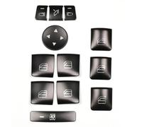 Wivplex 12PCS Car Door Armrest Window Switch Button Trim Cover Sticker, for Mercedes-Benz, GLK ML GL a B C E G Class W204 X166 Window Switch Trim