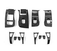 Wivplex 14pcs Set Car Window Lifter Switch Button Frame Decoration Cover Sticker, for Tesla, Model 3 Y Car Interior Sticker Accessories Window Switch Trim