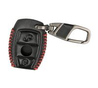 Wivplex 2 Button Car Key Fob, for , A B C E S Class CLA CLS GL GLS GLA GLK SLK SLS AMG GLC PU Leather Remote Key Fob Ring Car Key Cover