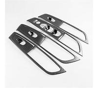 Wivplex 4 Pcs Interior ABS Chrome/Carbon Fiber Car Door Window Switch Lift Panel Trim Cover, for Renault, Koleos, for Samsung, QM6 LHD 2017 Window Switch Trim(ABS Carbon Fiber)