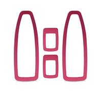 Wivplex 4pcs Aluminum Alloy Car Door Window Switch Panel Golden Trim Cover, for BMW, 3 Series F30 F34 320 328 2013 2014 2015 Window Switch Trim(Red)