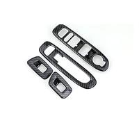 Wivplex 4Pcs Car Accessories, for Jeep, Compass 2017 2018 ABS Interior Door Window Switch Cover Trim Decoration Stickers C955 Window Switch Trim(Carbon Fiber)