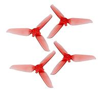 Wivplex 4pcs Drone Three Leaves Propellers Propeller Quick Release Blade Props Noise Reduction Accessoires, for DJI, FPV Combo Drone Propeller Replacement(2pairs Color red)