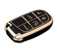 Wivplex 5 Button Car Key Cover, for Jeep, Cherokee Grand Cherokee Renegade Compass 2019 Zinc Alloy Key Chain Ring Remote Key Case Cover Car Key Cover