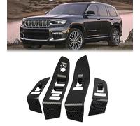 Wivplex Car Carbon Fiber Window Glass Lift Button Switch Cover Trim Door Armrest Panel, for Jeep, Grand Cherokee 2021 2022 Window Switch Trim