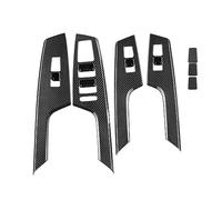 Wivplex Car Carbon Fiber Window Glass Lift Button Switch Cover Trim Door Armrest Panel, for Kia, EV6 2021 2022 LHD European Model Window Switch Trim