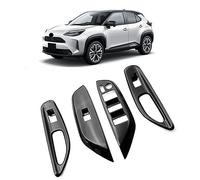 Wivplex Car Glossy Black Window Glass Lift Button Trim Switch Cover Door Armrest Panel, for Toyota, YARiS Cross 2020-2023 LHD Window Switch Trim