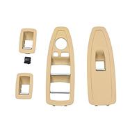 Wivplex Car Interior Door Window Lift Switch Button Panel Trim Cover Replace, for BMW, 1 3 4 Series F20 F30 F31 F34 F35 F36 Window Switch Trim(4pcs Full Set Beige)