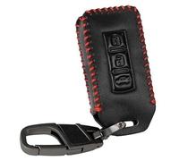 Wivplex Car Key Fob, for Mitsubishi, Outlander Lancer EX ASX Colt Grandis Pajero Sport W/Keychain Leather Key Case Cover Shell Fob Car Key Cover
