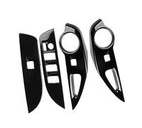 Wivplex Car Window Glass Lift Button Switch Cover Trim Door Armrest Panel, for Toyota, for Corolla, Cross 2021 2022 RHD Window Switch Trim(Glossy Black)