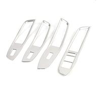 Wivplex Carbon Look Chorme, for MG, Zs Suv 2018-2019 Interior Window Switch Button Cover Glass Lifting Trim Frame Car Accessories Window Switch Trim(Stainless steel SL)