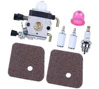 Wivplex Carburetor Air Filter with Fuel, for, FS38 FS45 FS55 FS55R FS55RC KM55 FS80 FS85 Spark Plug Primer Bulb String Trimmer Part Lawn Mower Spark Plug