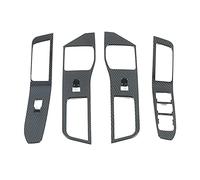Wivplex Chrome Carbon Look, for Ford, for Explorer, 2020 2021 Window Lift Button Switch Cover Door Armrest Panel Frame Trim Car Accessories Window Switch Trim(Carbon look)