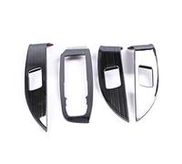 Wivplex Door Window Armrest Cover Switch Panel Trim Molding Garnish, for Cadillac, CT5 2019 2020 Car Accessories Stainless Steel Only Fit Left Hand Drive Window Switch Trim(Black)