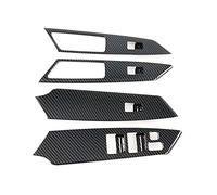 Wivplex Door Window Armrest Cover Switch Panel Trim Molding Garnish, for Mitsubishi, Pajero Sport QF 2020-2022 Car Accessories Carbon Fiber Only Fit Left Hand Drive Window Switch Trim