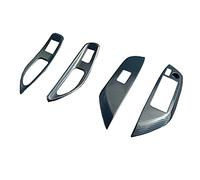 Wivplex Door Window Armrest Cover Switch Panel Trim Molding Garnish, for Toyota, Yaris XP210 2020 2021 Car Decorate Accessories Stainless Steel Window Switch Trim(Carbon Fiber LHD)