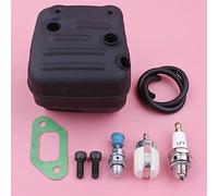 Wivplex Exhaust Muffler Bolt Gasket, for Husqvarna, 357 359 357XP Fuel Filter Line Decompression Valve Spark Plug Chainsaw Replace Part Chainsaw Muffler Replacement Kit