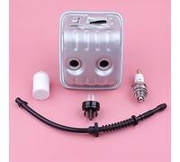 Wivplex Exhaust Muffler Fuel Filter Line Primer Bulb Spark Plug for Husqvarna 435 440 445 445E 450 Chainsaw Chainsaw Muffler Replacement Kit