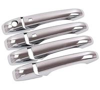 Wivplex for Dodge, Caliber 2007 2008 2009 2010 2011 2012 New Carbon Fiber Chrome Car Door Handle Cover Trim Sticker Accessories Car Exterior Door Handle Cover(Silver 2 Buttons)