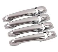 Wivplex for Dodge, Caliber 2007 2008 2009 2010 2011 2012 New Carbon Fiber Chrome Car Door Handle Cover Trim Sticker Accessories Car Exterior Door Handle Cover(Silver No Button)