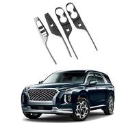 Wivplex For Hyundai, Palisade 2023 Car Carbon Fiber Window Glass Lift Button Switch Cover Trim Door Armrest Panel Window Switch Trim
