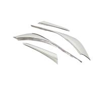 Wivplex For Mazda, For Cx-5, Cx5 Kf 2017 2018 2019 2020 2021 Abs Chrome Car Front Headlight Eyebrow Cover Rear Lamp Eyelid Trims Accessories Headlight Sticker(Silver Rear 4pcs)