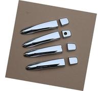 Wivplex for Nissan, March, for Micra, 2017 2018 2019 2020 Gloss Black Car Door Handle Cover Decor Trim Car Exterior Door Handle Cover(Silver 0 Button)