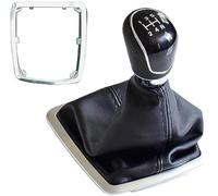 Wivplex Gear Shift Knob, Car Gear Shift Knob Gaiter Boot Cover Case, for Ford, for Focus, 2 MK2 FL C-MAX 2006-2011 MK3 MK4 MK7 Galaxy Manual 5/6 Speed Styling Car Gear Shift Knob(BLACK Big-5 Speed-Bla