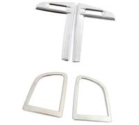 Wivplex Gear Shift Panel Trim Car Sticker, for Koleos 2017-2020 Center Console Air Conditioning Ac Outlet Vent Frame Cover Door Armrest Decorative car Dashboard Trim Strip(Silver A and B)