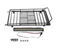 Wivplex Metal Roof Rack Luggage Carrier 1/10 RC Car, for Traxxas, Trx4 RC4WD Cherokee, for Axial, Scx10 S38 With 36 Spotlight Bar Toy Car Roof Rack