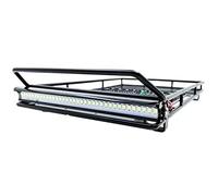 Wivplex Metal Roof Rack Luggage Carrier With 36 Spotlight Bar 1/10 RC Car Trx4, for RC4WD, Cherokee Wrangler, for Axial, Scx10 Toy Car Roof Rack(With light)