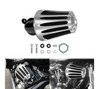 Wivplex Motorcycle Air Filter CNC Aluminum Cleaner Black/Chrome, for Harley, Dyna FXDLS Softail CVO Deluxe Touring Road Street Glide Motorcycle Replacement Air Filter(Silver)